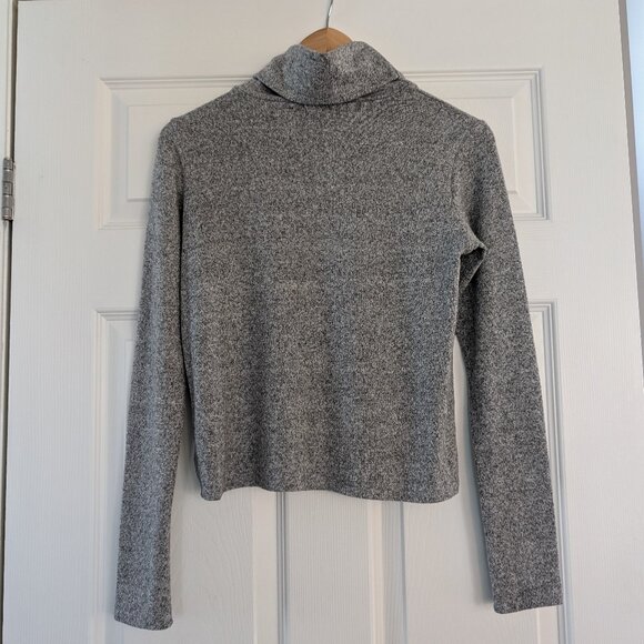 aerie cropped turtleneck heathered grey size small - Picture 4 of 13